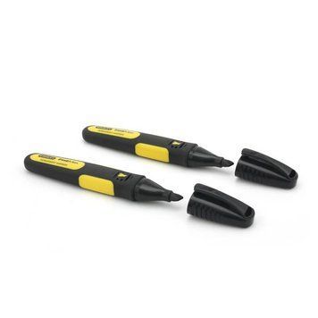 Набір із двох плоских маркерів FatMax&reg; із плоским наконечником та стійким чорним чорнилом STANLEY 0-47-314 0-47-314 фото