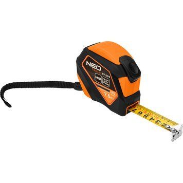Рулетка Neo Tools, 7.5мx25мм, з фіксатором змотування, магніт 67-234 фото