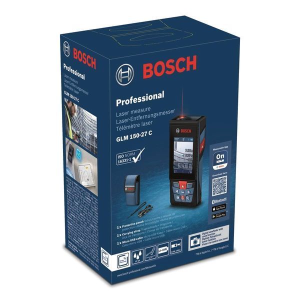Далекомір лазерний Bosch Professional GLM 150-27 C з чохлом (0.601.072.Z00) 0.601.072.Z00 фото