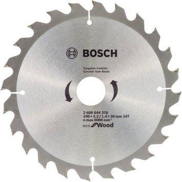 Диск пильный Bosch optiline Eco, 190x30мм, 24T (2.608.644.376) 2.608.644.376 фото