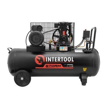 Компрессор 100 л, 1.8 кВт, 220 В, 10 атм, 250 л/мин. INTERTOOL PT-0012 PT-0012 фото