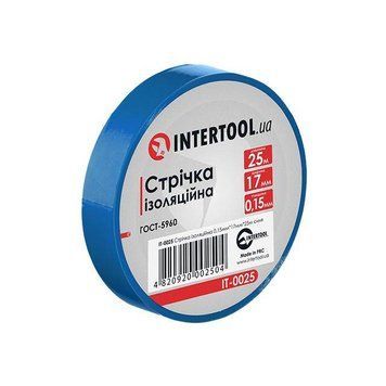 Стрічка ізоляційна, 17 мм * 25 м * 0,15 мм, синя INTERTOOL IT-0025 IT-0025 фото