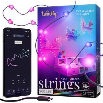 Гірлянда Smart LED Twinkly Candle Heart RGB 200 IP20 USB-C кабель зелений TWKH200RGB-G фото
