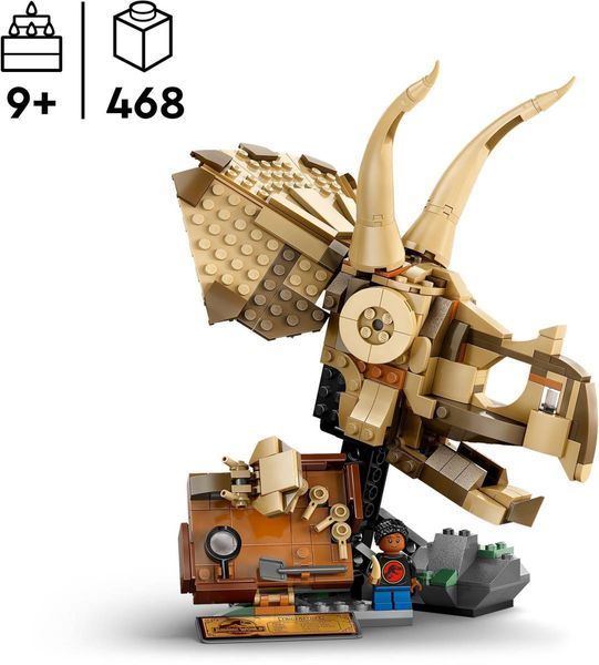 Конструктор LEGO Jurassic World Окаменелости динозавров: череп трицератопса 468 деталей (76969) 76969 фото