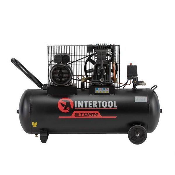 Компрессор 100 л, 1.8 кВт, 220 В, 10 атм, 250 л/мин. INTERTOOL PT-0012 PT-0012 фото