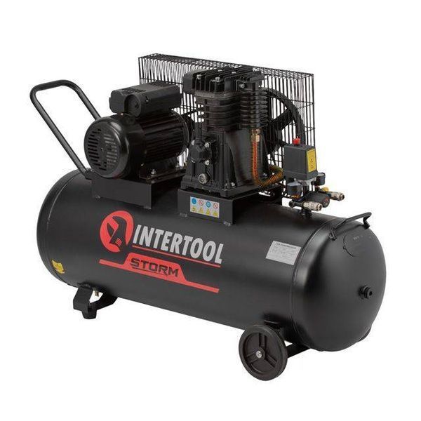 Компрессор 100 л, 1.8 кВт, 220 В, 10 атм, 250 л/мин. INTERTOOL PT-0012 PT-0012 фото