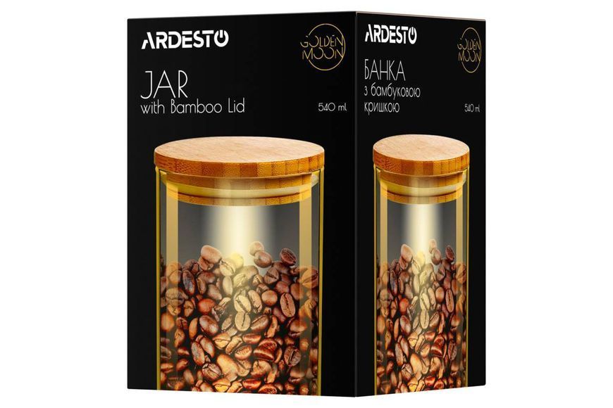 Банк для хранения Ardesto Golden Moon, круглый, 540 мл (AR1354BLRG) AR1354BLRG фото