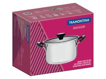 Кастрюля TRAMONTINA Solar silicone нерж.кастрюля 3,6л (диам 20см) (62124/203) 62124/203 фото