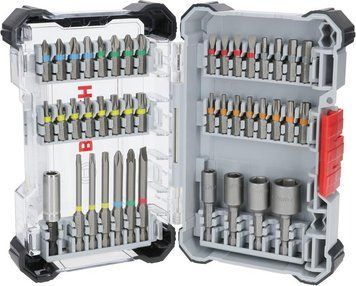 Біти Bosch Professional Extra Hard Screwdriver Bit Set, магнітний бітотримач, PH,PZ,T, SL, HEX, кейс, набір 46шт 2.607.017.723 фото