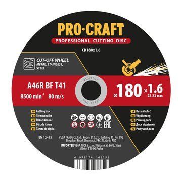 Диск отрезной Procraft CD180x1.6 180 мм 1,6 мм 22,2 мм PC-018016 фото