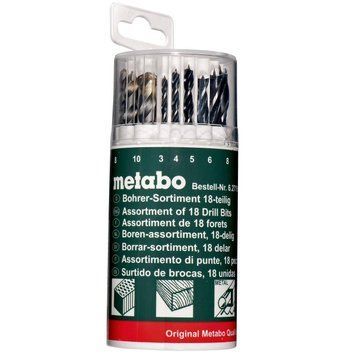 Набор сверл по металлу, дереву, камню Metabo, 18шт 627190000 фото