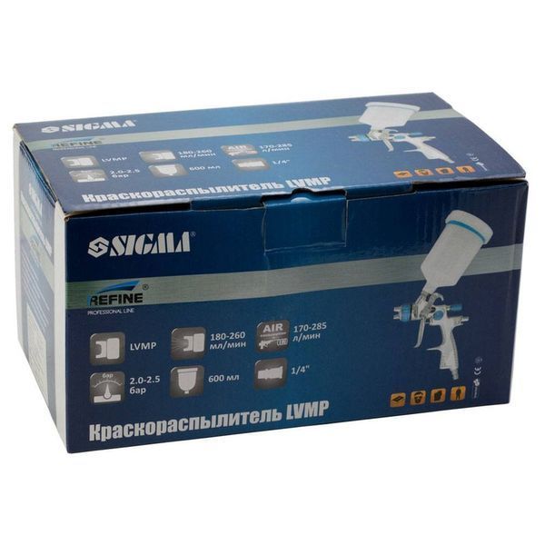 Краскораспылитель LVMP &Oslash;1.0 мм 30-115 л/мин 1.5 бар в/б 100 мл (пласт) REFINE (6814201) SG-6814201 фото
