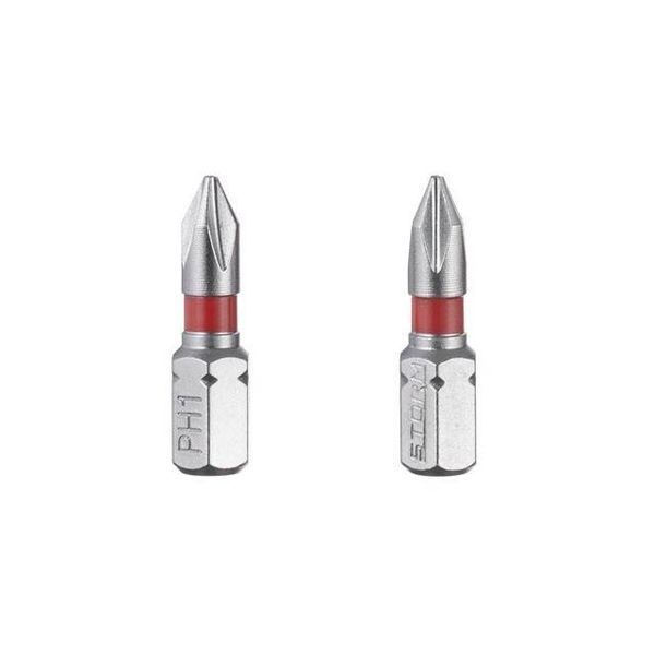 Комплект отверточных насадок PH1 1/4"*25мм, S2, уп. 2 ед., STORM INTERTOOL VT-0217 VT-0217 фото