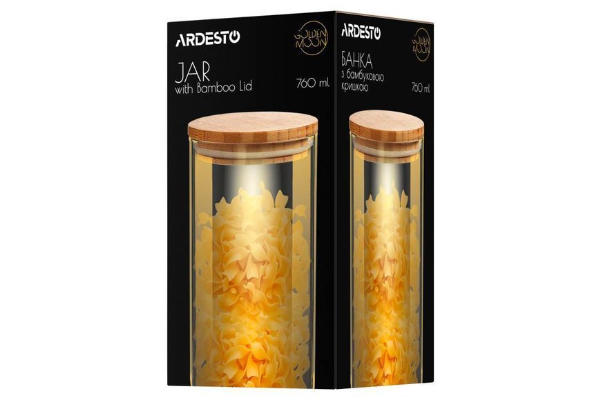 Банк для хранения Ardesto Golden Moon, круглый, 760 мл (AR1376BLRG) AR1376BLRG фото