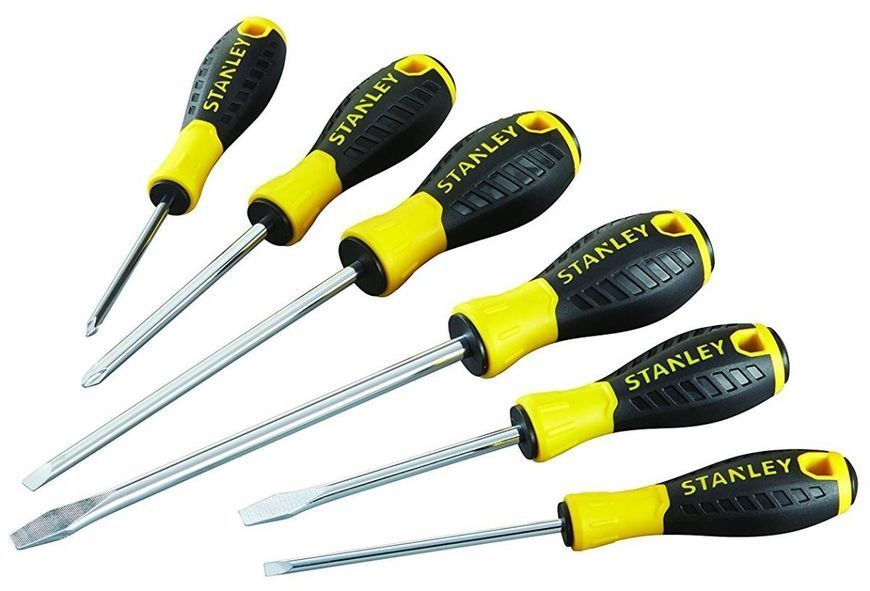 Stanley Набір викруток "ESSENTIAL", 6 штук: PH1 x 75мм, PH2 x 100мм, Sl: 5.5 x 100мм, 4 x 100мм, 6.5 STHT0-60209 фото