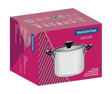 Кастрюля TRAMONTINA Solar silicone нерж. кастрюля 4,5л (диам 20см) высокая (62125/203) 62125/203 фото