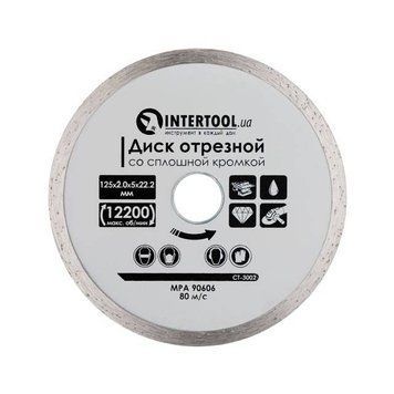 Диск алмазный отрезной со сплошной кромкой по плитке 125 мм, 16-18% INTERTOOL CT-3002 CT-3002 фото