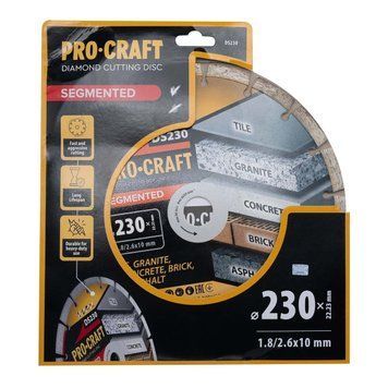 Алмазний диск Procraft DS230 230мм 22,23мм 2.6 мм PC-DS2300 фото