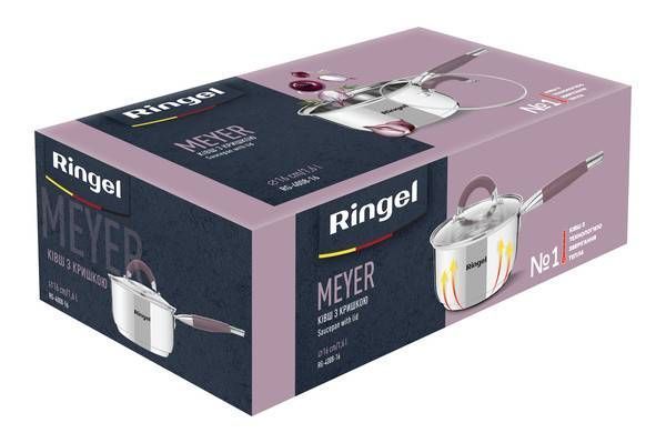 Ківш RINGEL Meyer 16 см (1.6 л) з кришкою (RG-4008-16) RG-4008-16 фото