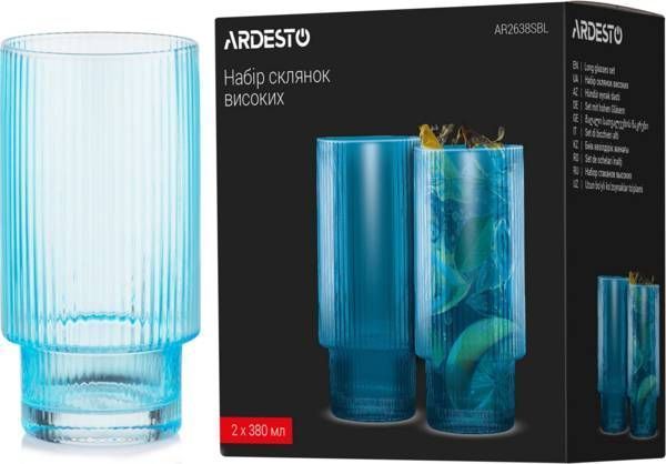Набор стаканов высоких Ardesto, 380мл, 2шт, голубой (AR2638SBL) AR2638SBL фото