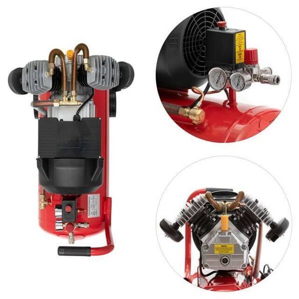 Компресор 50 л, 4 HP, 3 кВт, 220 В, 10 aтм, 420 л/хв, 2 циліндри. INTERTOOL PT-0007 PT-0007 фото