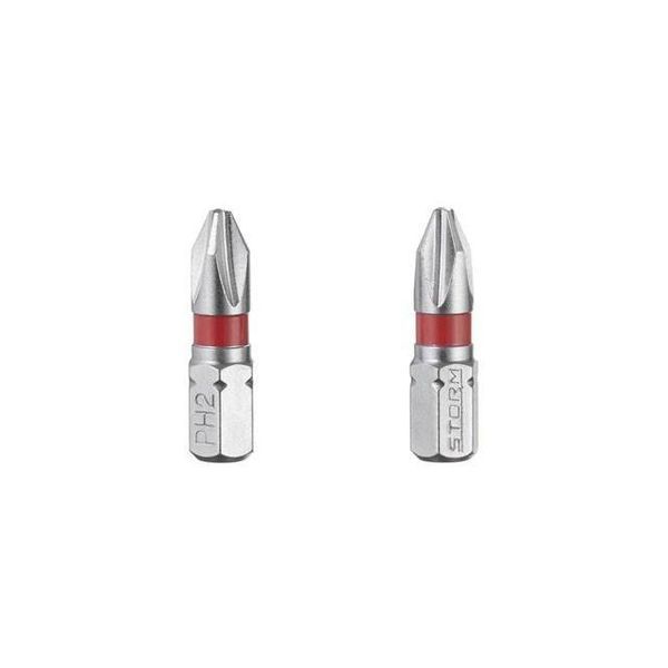 Комплект отверточных насадок PH2 1/4"*25мм, S2, уп. 2 ед., STORM INTERTOOL VT-0218 VT-0218 фото