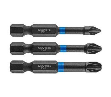 Біти ударні GRAPHITE PZ1/2/3 x 50 мм, 3 шт. 56H542 фото