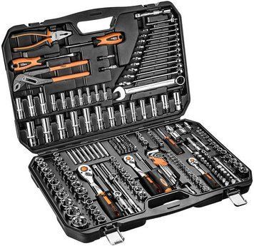 Набор инструментов Neo Tools, 233шт, 1/2", 1/4", 3/8", CrV, кейс 11-690 фото