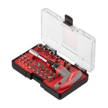 Отвертка Т-образная с храповым механизмом и комплектом насадок 29 ед. INTERTOOL VT-3330 VT-3330 фото