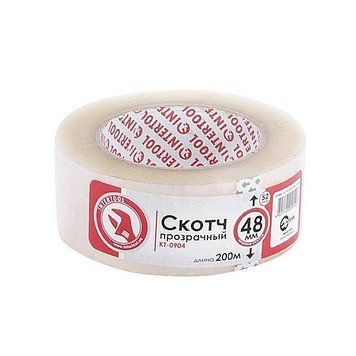 Скотч прозорий 45 мм * 200 м * 52 мкм INTERTOOL KT-0904 KT-0904 фото