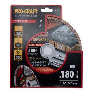 Алмазний диск Procraft DC180 180мм 22,23мм 2.7 мм PC-DC1800 фото