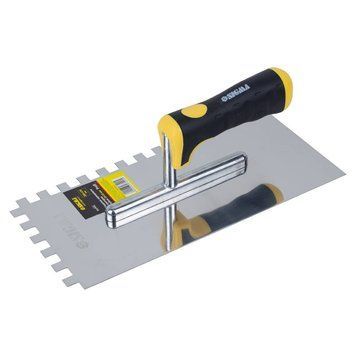 Гладилка нержавіюча штукатурна Profi 280&times;130мм c зубом 10&times;10мм SIGMA (8327541) SG-8327541 фото