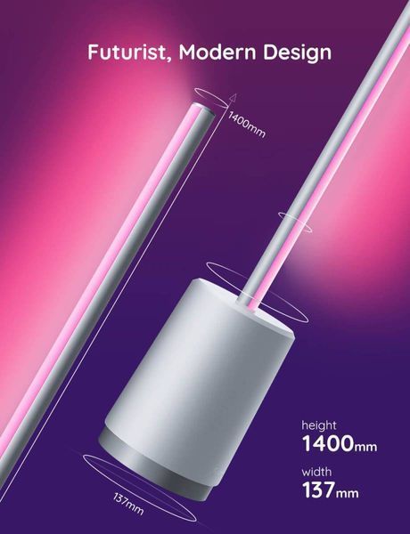 Торшер умный Govee H6072 Lyra, 1500Lm, RGBICWW, WI-FI/Bluetooth, серый (H6072382) H6072382 фото