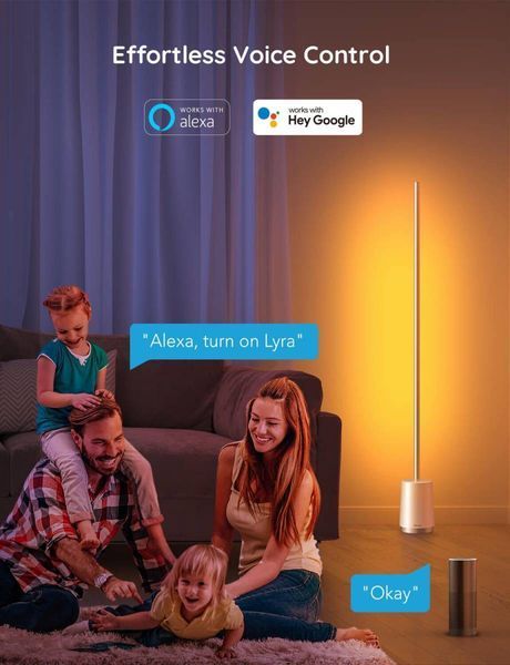 Торшер умный Govee H6072 Lyra, 1500Lm, RGBICWW, WI-FI/Bluetooth, серый (H6072382) H6072382 фото