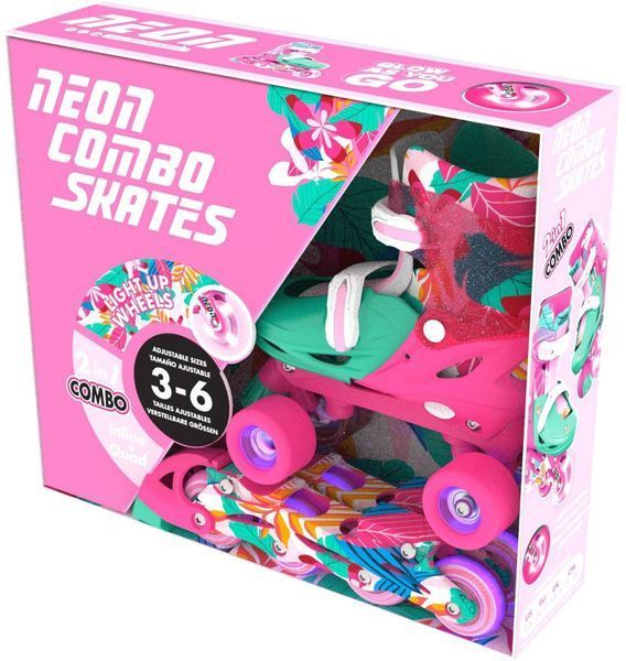 Роликовые коньки Neon Combo, размер 34-37, цветы NC49F4 фото