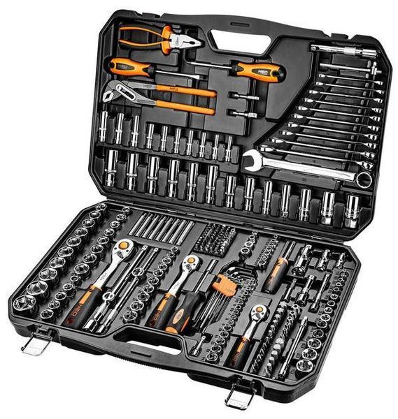 Набор инструментов Neo Tools, 233шт, 1/2", 1/4", 3/8", CrV, кейс 11-690 фото