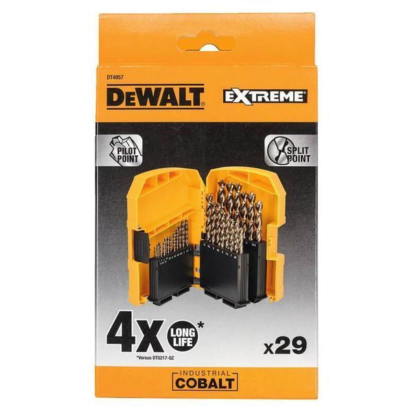 Акс.инстр DeWALT Набор титановых сверл по металлу, d=1-13 мм, 29шт DT4957 фото