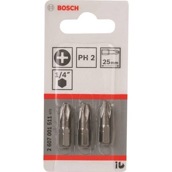 Биты Bosch Extra-Hart PH2, 25мм, 3шт (2.607.001.511) 2.607.001.511 фото