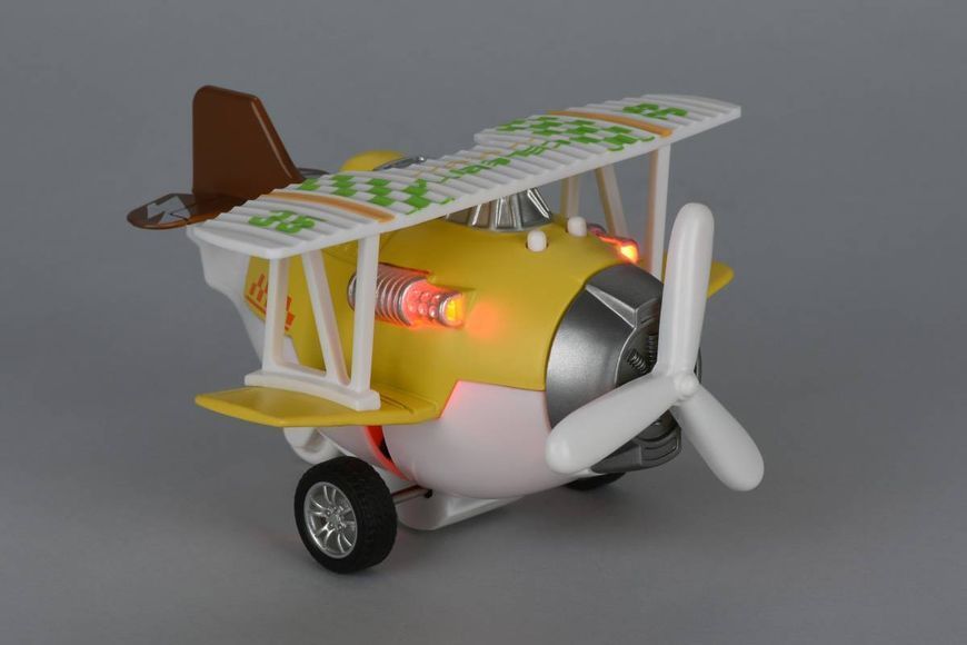 Літак металевий інерційний Same Toy Aircraft жовтий зі світлом і музикою (SY8015Ut-1) SY8015Ut-1 фото