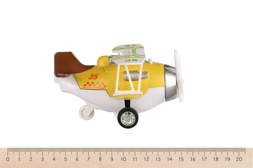 Літак металевий інерційний Same Toy Aircraft жовтий зі світлом і музикою (SY8015Ut-1) SY8015Ut-1 фото
