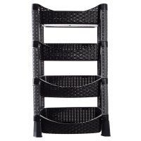 Етажерка VIOLET HOUSE 0740 Роттанг Гелакси BLACK 4-х ярусна (0740 Роттанг Гелакси BLACK) 0740 Роттанг Гелакси BLACK фото