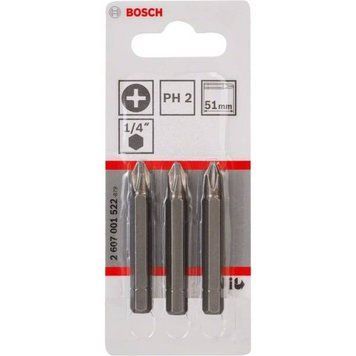 Бита Bosch Extra-Hart PH2, 51мм, 3шт (2.607.001.522) 2.607.001.522 фото