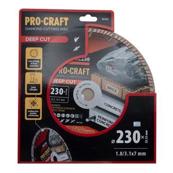Алмазний диск Procraft DC230 230мм 22,23мм 3.1 мм PC-DC2300 фото