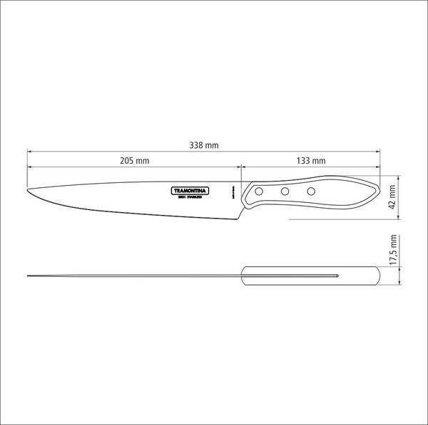 Ніж TRAMONTINA Barbecue POLYWOOD ніж д/м`яса 203мм инд.бл (21190/178) 21190/178 фото