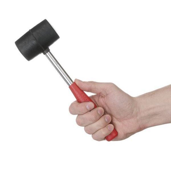 Киянка гумова 340г. чорна гума,металева ручка INTERTOOL HT-0229 HT-0229 фото