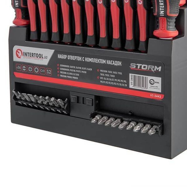 набор отверток с комплектом насадок 36 ед., STORM INTERTOOL VT-3443 VT-3443 фото