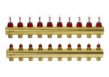 Коллектор теплого пола Danfoss FHF-10F c ротаметрами (088U0530) 088U0530 фото