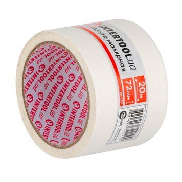 Лента малярная 72мм, 20м, белая INTERTOOL DM-7221 DM-7221 фото