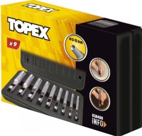 Topex Набiр пробiйникiв круглих отворiв 03A490 03A490 фото
