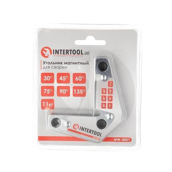 Угольник магнитный для сварки, 15&deg;, 60&deg;, 90&deg;, 120&deg;, 11 кг, 75&times;85 мм INTERTOOL MW-0007 MW-0007 фото